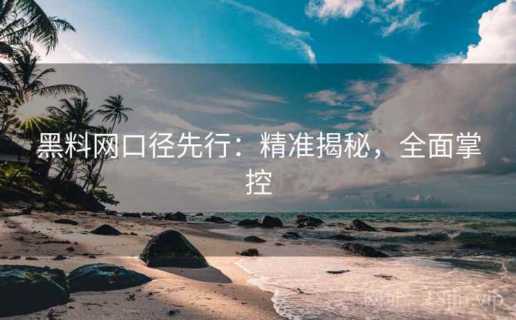 黑料网口径先行：精准揭秘，全面掌控