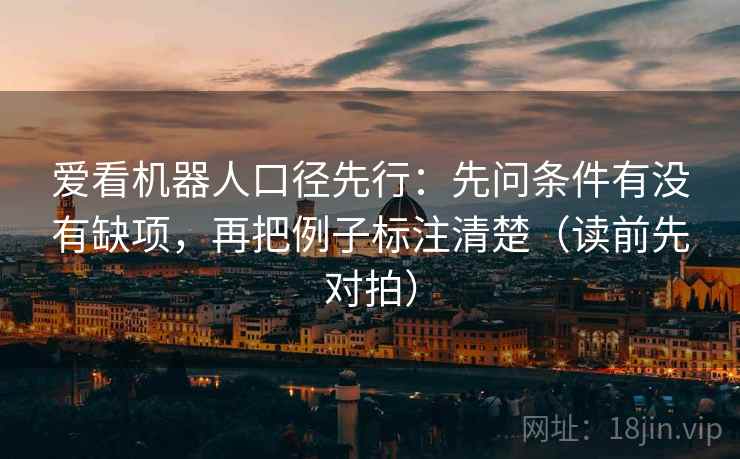 爱看机器人口径先行:先问条件有没有缺项,再把例子标注清楚(读前先对拍)